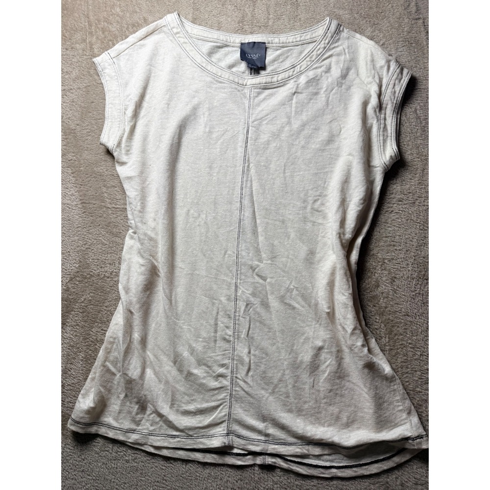 Lysse‎ New York Womens Linen Blend Top Small Minimalist Quiet Luxury Sustainable